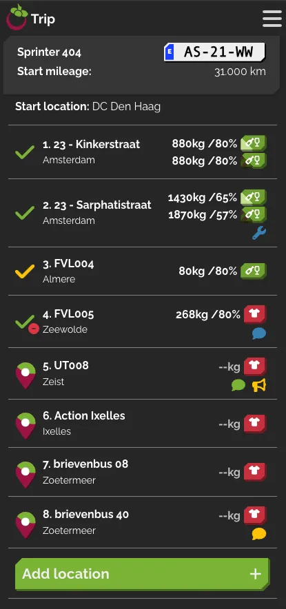 Die Fahrer-App von MangoStone.